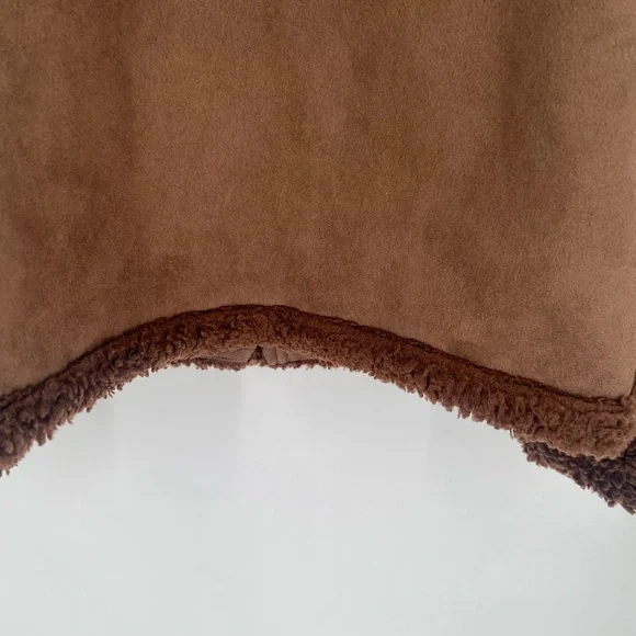 Reformation Talli Shearling Faux Suede Fur Jacket In Chocolate Brown - Picture 10 of 10